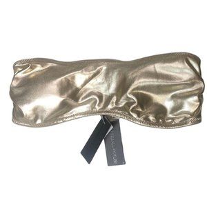 Kendall + Kylie Ladies Bandeau Swimsuit Top, Light Foil Gold, S